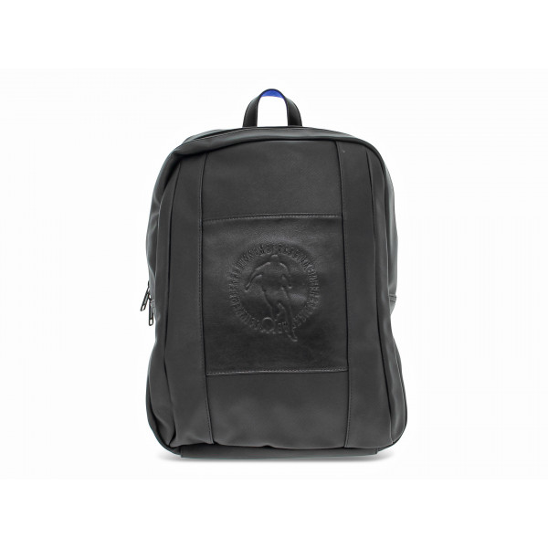 Zaino Bikkembergs SQUARED BACKPACK NEW MATCH in ecopelle e tessuto nero