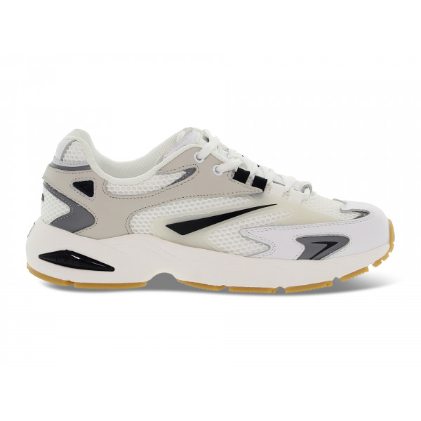 Sneakers D.A.T.E. SN23 in pelle e rete bianco e grigio chiaro