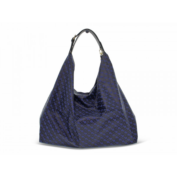 Borsa a tracolla Gherardini SOFTY HOBO SACCA CON BUSTINA ODISSEY in tessuto e pelle blu