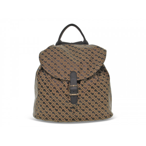 Zaino Gherardini SOFTY BACKPACK TOFFEE in tessuto e pelle testa di moro