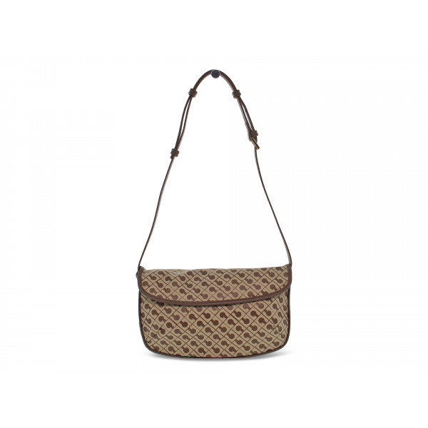 Borsa a tracolla Gherardini SOFTY CROSSBODY TABACCO in tessuto e pelle tabacco