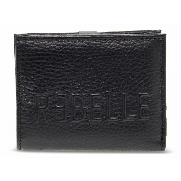 Portafoglio Rebelle ZIPAROUN S DOLLARO BLACK in pelle nero