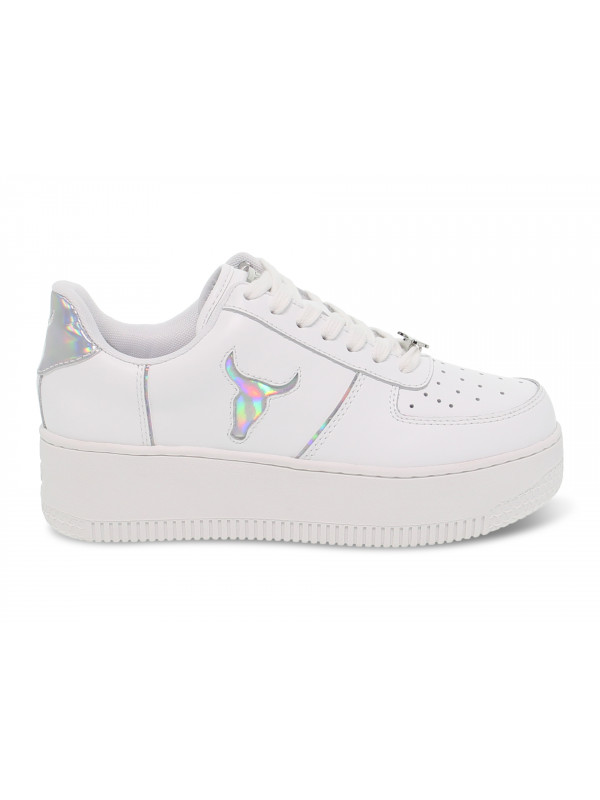 Sneakers Windsor Smith ROSY BRAVE WHITE SILVER HOLOGRAPHIC in white leather